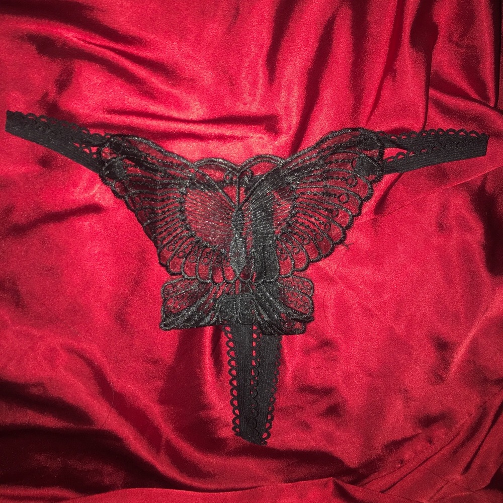 Black Butterfly Thong